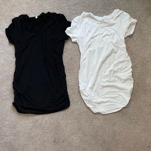 Pink Blush Maternity Tees White and Black size medium